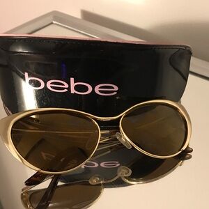 Bebe Gold Tone Cat Eye sunglasses
